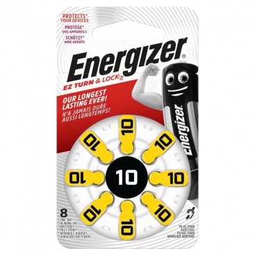 Energizer 10 Hearing Aid batteries - blister of 8