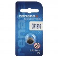 Renata CR 1216 3V Lithium Battery - Blister of 1 