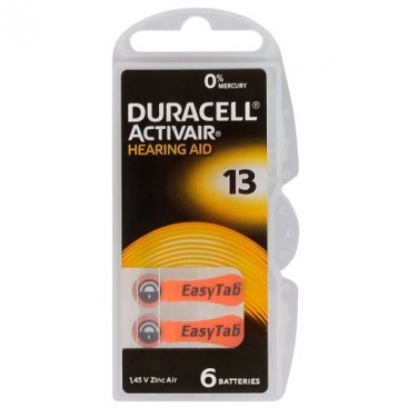 Duracell hearing aid battery 13 1,45V - blister of 6 