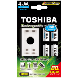 Ładowarka Toshiba +4 akumulatorki AA 2000mAh