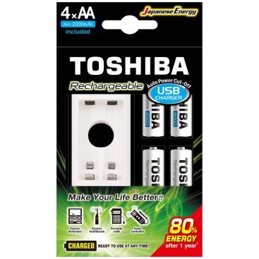 Ładowarka Toshiba + 2 akumulatorki AA 2000mAh
