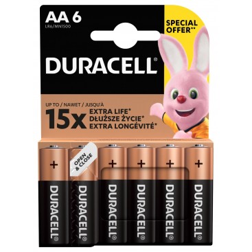 Bateria alkaliczna Duracell LR6 - blister 6 szt. / pudełko 60 szt.