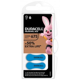 Duracell hearing aid battery 675 Easy Tab 1,45V - blister of 6