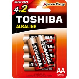 Bateria Toshiba LR6 B6 4+2 red alkaline blister