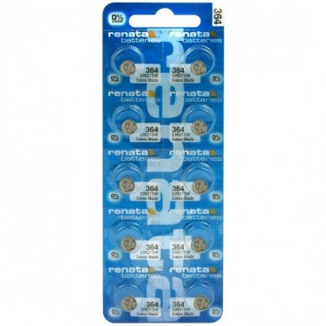 Silver Renata SR621SW / 364 battery - pack of 10 