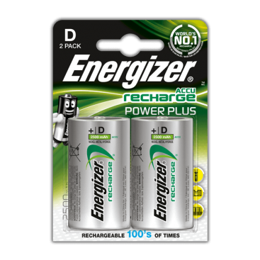 Energizer 2500mAh HR14 Rechargeable Batteries - blister pack of 2